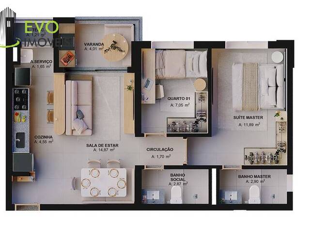 #837 - Apartamento para Venda em Goiânia - GO - 3